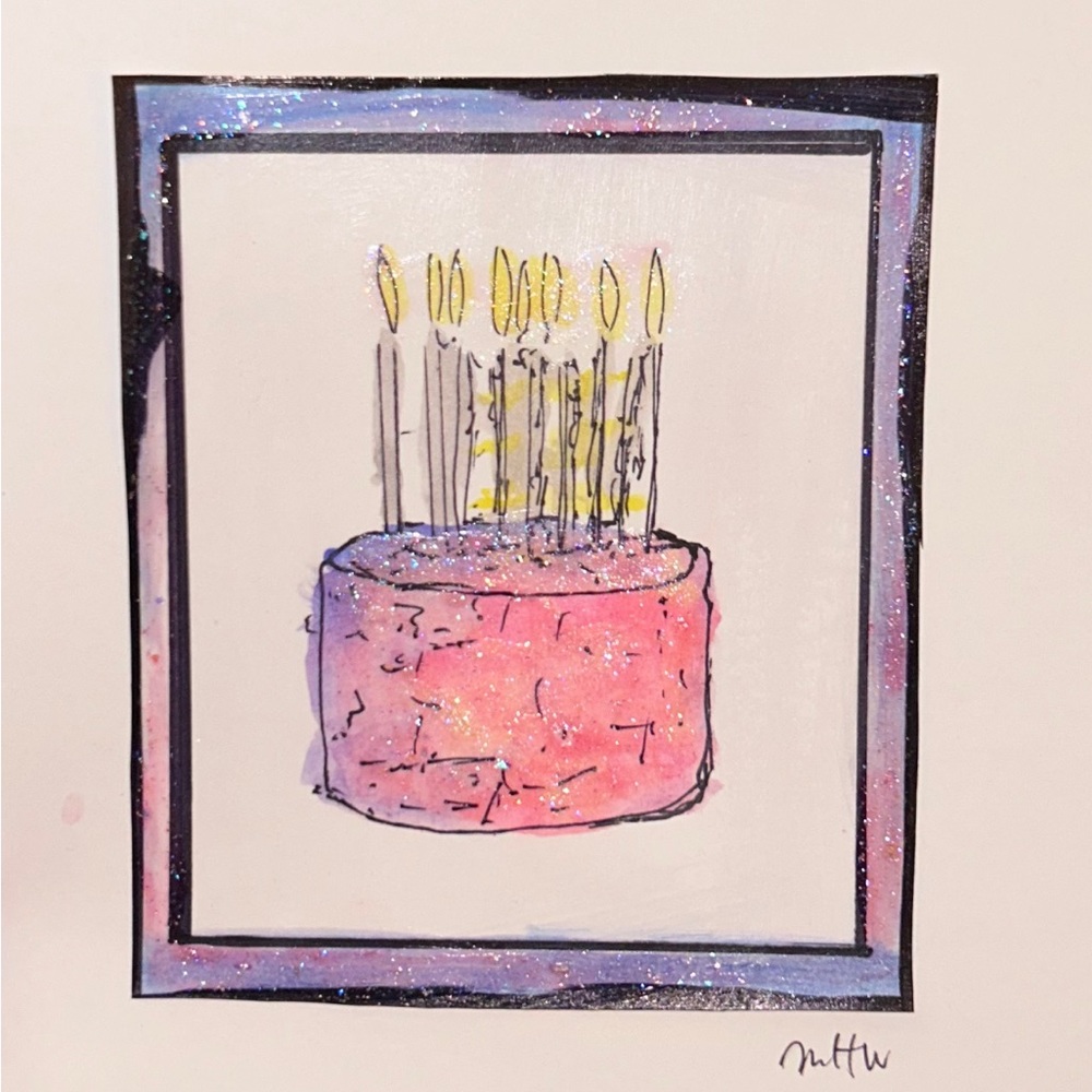 Art print watercolor and ink 8.5x11in signed and numbered